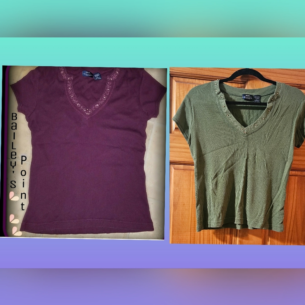 Two Bailey's Point juniors XL t-shirts